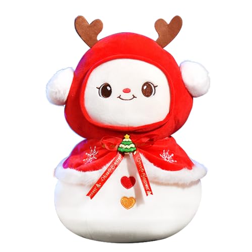 POPOYU Weihnachten Kuscheltier Schneemann, 9in/23cm Weihnachten Schneemann Weiches Fell Plüsch, Plüschtier Christmas Plüschpuppe Dekoration Stofftier Plüsch Figuren Spielzeug für Kinder Mädchen Jungen von POPOYU