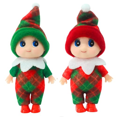 POPOYU Weihnachtselfen Figuren Mini Elfen, Christmas Elf Puppe Weihnachtselfen Weihnachten Kleine Geschenke Puppe Spielzeug für Mädchen Jungen Geschenk,Little Elf Puppe Spielzeug für Jungen Mädchen von POPOYU