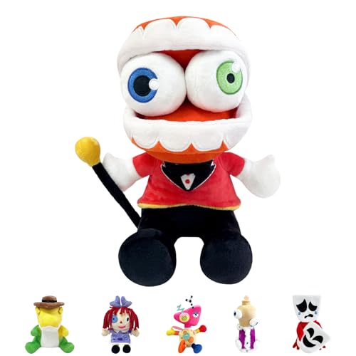 Pomni Jax Plush Digitaler Zirkus Plüschtier, The Digital Circus Plush Caine, Zirkus Puppen, Plüsch Spielzeug, Pomni Plushies, Der Unglaubliche Digitale Zirkus Plüschtiere SittingPositionWithLargeTeeth von POPOYU