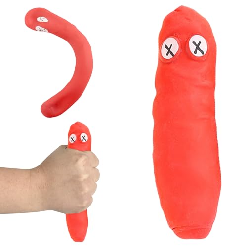 POPOYU Kackwurst Spiel,Kackhaufen Spielzeug zum Stressabbau,Lustige Antistressball Erwachsene,Kinder,Kackwurst Dehnbarer Stressabbau für Weihnachten Geburtstag Geschenk Rot von POPOYU