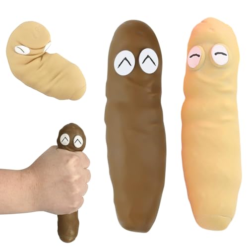 POPOYU 2 Stück Dehnbarer Kackhack Kackwurst zum Stressabbau,Poop Katapult Anti Stress Spielzeug Bälle Prank Kackhaufen,Gadgets Lustige Geschenke für Weihnachten Geburtstag Männer Teenager Jungs Kinder von POPOYU