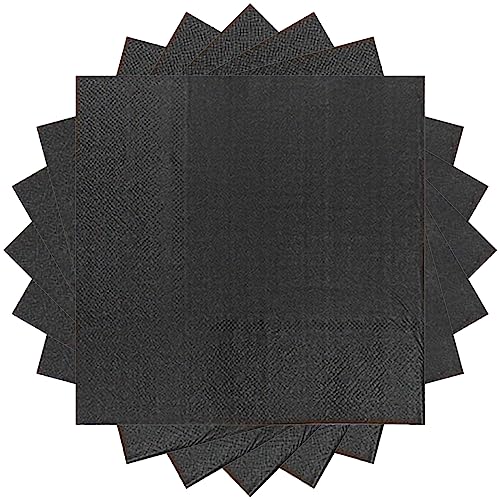 Schwarz Servietten 20 stück Papierservietten Schwarz 33x33 Napkins Servietten Paw Cocktailservietten, Tischdeko Hochzeit Papierserviette Einweg Napkins Tisch Dekorationen für Garten Geburtstag Party von POPOYU