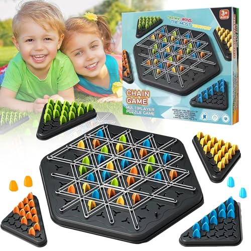 Triggle, Kettendreieck Schachspiel interaktives Steckspiel,Triggle Game Interaktives Steckspiel Puzzlespielzeug für Kinder und Erwachsener von POPOYU