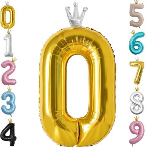 Zahl 0 Luftballon Gold, 101cm Riesen Zahlenballon Nummer 0 1 2 3 4 5 6 7 8 9 10 16 18 21 30 40 50 60 70 80 90 100, 40" Groß Folienballons für Hochzeit Jubiläum, Geburtstagsballons Party Dekoration Zahl 0 Luftballon Gold, 101cm Riesen Zahlenballon Nummer 0 1 2 3 4 5 6 7 8 9 10 16 18 21 30 40 50 60 70 80 90 100, 40" Groß Folienballons für Hochzeit Jubiläum, Geburtstagsballons Party Dekoration von POPOYU
