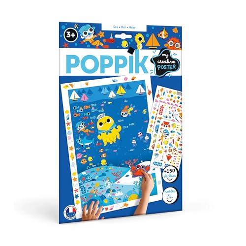 POPPIK 1841202 Sticker-Poster, Meer, Kreativposter mit ablösbaren Tier-Aufklebern, Stickerset zum Basteln, für Kinder ab 3 Jahren, 48 x 68 cm POPPIK 1841202 Sticker-Poster, Meer, Kreativposter mit ablösbaren Tier-Aufklebern, Stickerset zum Basteln, für Kinder ab 3 Jahren, 48 x 68 cm von POPPIK