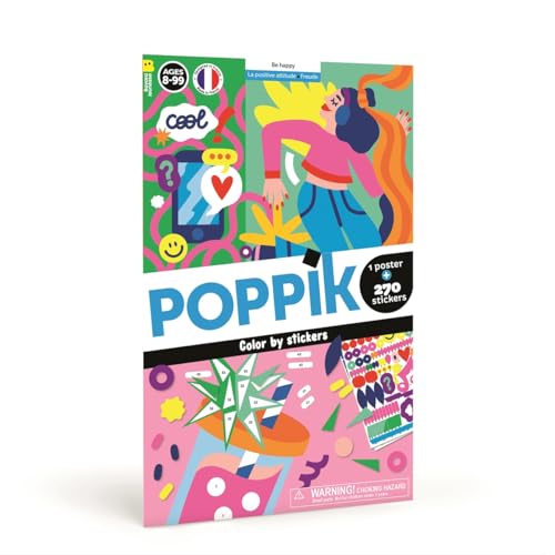 POPPIK 1841283 Sticker-Poster, Be Happy, Mosaikposter mit ablösbaren Aufklebern, Stickerset zum Basteln, für Kinder ab 8 Jahren, 50 x 70 cm POPPIK 1841283 Sticker-Poster, Be Happy, Mosaikposter mit ablösbaren Aufklebern, Stickerset zum Basteln, für Kinder ab 8 Jahren, 50 x 70 cm von POPPIK
