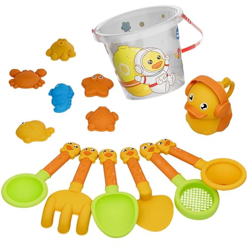 PORUPAEL 14 Pcs Strandspielzeug für Kinder, Sandkasten Spielzeug Sandspielzeug Set enthält Sandeimer Schaufel und Sandharke Spielzeug für Strand, Sandbox Toys Sandburg-Baukasten von PORUPAEL