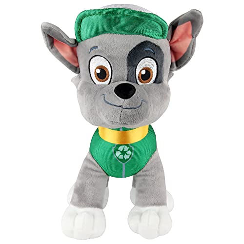 P:os 76966 - Paw Patrol Kuschel-Tier Hund Rocky, Helfer auf vier Pfoten, ca. 27,5 cm groß, süßes Plüsch-Tier zum Spielen und Kuscheln, ideal als Geschenk für Jungen und Mädchen von PAW PATROL