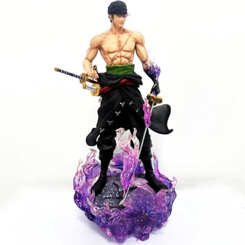 Cartoon Anime Figure Flame Devil Zoro One Knife Flow Action Figure Statue Collectible Figurine Anime Character Model Bobbleheads Ornament Decoration Gift 32cm von POTACEE
