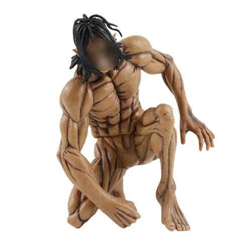 Cartoon Anime Figure Kneeling Giant Muscle Eren Action Figure Statue Collectible Figurine Anime Character Model Ornament Decoration Gift 14cm von POTACEE