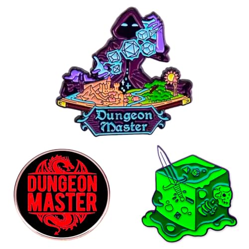 Power Beast Dungeon 3X Pin Brosche Dungeons and Dragons, Pins D&D 5e, DND, Dungeon Master, Gelatinous Cube, Würfel DND, Polyedrische Würfel. von POWER BEAST