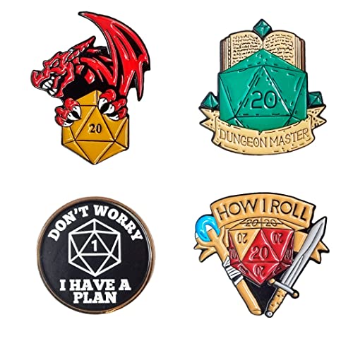 Power Beast Dungeon 4X Pin Brosche Dungeons and Dragons, Pins D&D 5e, DND, Dungeon Master, Würfel DND, Polyedrische Würfel. von POWER BEAST