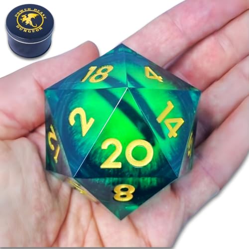 Power Beast Dungeon Riesen Würfel D20(55mm) Rotierendes Drachenauge, Würfeln für Rollenspiele, Titan Würfel, Polyedrische Würfel, DND, Dungeons and Dragons, D&D, Pathfinder. von POWER BEAST