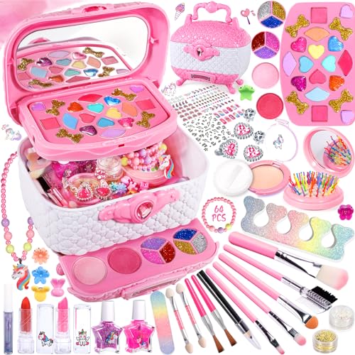 POWZOO Kinderschminke Set,Schminkkoffer Mädchen-64 PCS Waschbar Schminke,Kinder Make Up Set,Geburtstag Halloween Weihnachts Geschenke für Mädchen 4-12Jahre. POWZOO Kinderschminke Set,Schminkkoffer Mädchen-64 PCS Waschbar Schminke,Kinder Make Up Set,Geburtstag Halloween Weihnachts Geschenke für Mädchen 4-12Jahre. von POWZOO