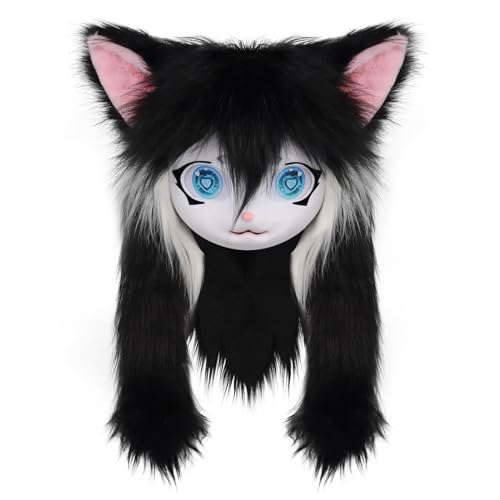 PPFINEine katze Fursuit nimmt die maske zu halloween maskenball und die kostüme von PPFINE