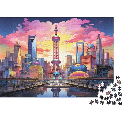 Shanghai Puzzles Für Erwachsene 1000 Teile Perla Oriental Lernspiel Geburtstag Home Decor Familia Challenging Games Stress Relief 1000pcs (75x50cm) von PPSOAP