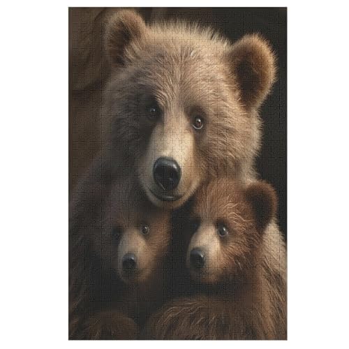 1000 Teile Puzzle Für Erwachsene, Tierbär -Puzzles, Kinder Holz-Puzzle, Kreatives Puzzle, Geschenk Für Freunde Und Familie （78×53cm） von PPZYY