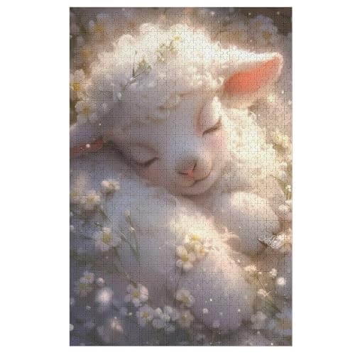 1000 Teile Puzzle Für Erwachsene, süß Schaf -Puzzles, Kinder Holz-Puzzle, Kreatives Puzzle, Geschenk Für Freunde Und Familie （78×53cm） von PPZYY