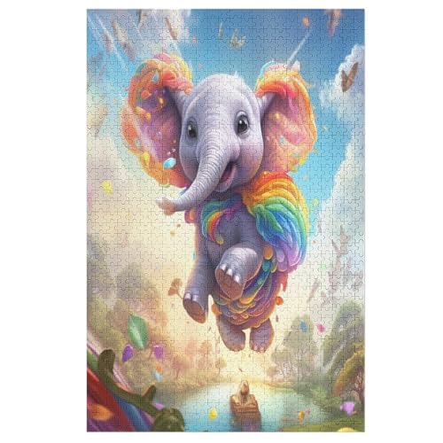 Animal Elefant-Puzzle Für Erwachsene, 1000 Teile, Holzpuzzle, Kinderpuzzle, Dekompressionsspiel, Spielzeugpuzzle （78×53cm） von PPZYY