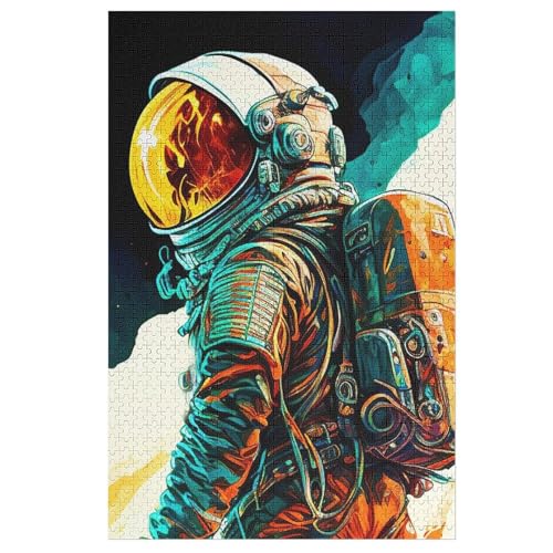 Astronaut Puzzles 1000 Teile Erwachsener Kniffel Spaß Für Die Ganze Familie - 1000 Puzzleteilige Motive, Holzpuzzle Kinder Erwachsene, Impossible Puzzle Schwer （78×53cm） von PPZYY