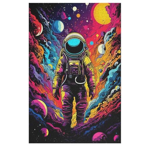 Astronaut Puzzles 1000 Teile Erwachsener Kniffel Spaß Für Die Ganze Familie - 1000 Puzzleteilige Motive, Holzpuzzle Kinder Erwachsene, Impossible Puzzle Schwer （78×53cm） von PPZYY