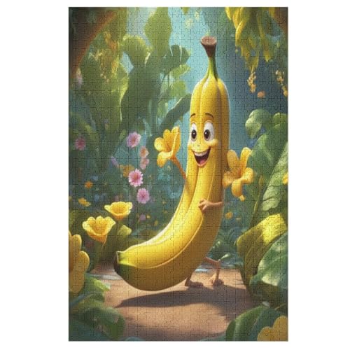 Banane Holzpuzzle 1000 Teile,Puzzles Für Erwachsene, Impossible Puzzle, Geschicklichkeitsspiel Für Die Ganze Familie,Home Dekoration Puzzle, Puzzle Kinder Legespiel （78×53cm） von PPZYY