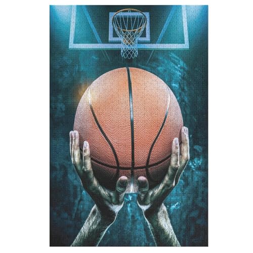 Basketball Puzzles 1000 Teile Erwachsener Kniffel Spaß Für Die Ganze Familie - 1000 Puzzleteilige Motive, Holzpuzzle Kinder Erwachsene, Impossible Puzzle Schwer （78×53cm） von PPZYY