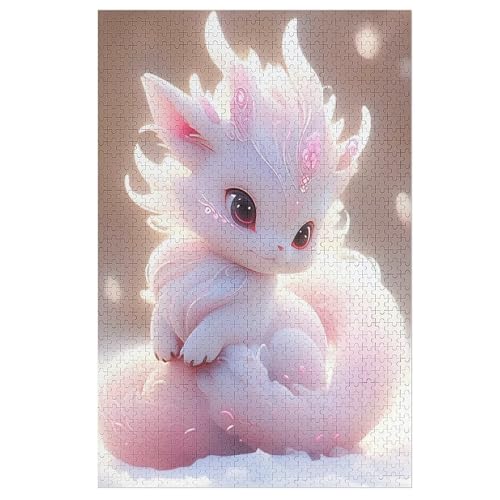 Cute Drache -Puzzle, 1000 Teile,Holzpuzzle Für Erwachsene Kinder, Lustiges Spielzeug, Denkspiel, Spielzeug, Bildungsspiel, Herausforderung, Pädagogisch, （78×53cm） von PPZYY