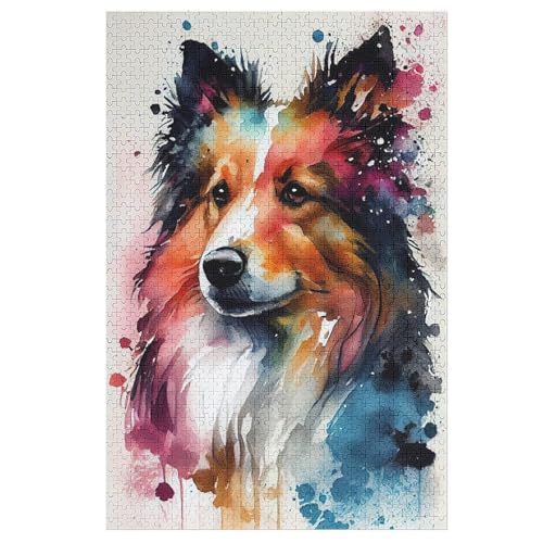 Cute Hund 1000 Teile Puzzle, Holzpuzzle, Puzzles Für Erwachsene Kinder, 1000 Teile Puzzle Für Jugendliche & Erwachsene Lernspiel Herausforderungsspielzeug （78×53cm） von PPZYY