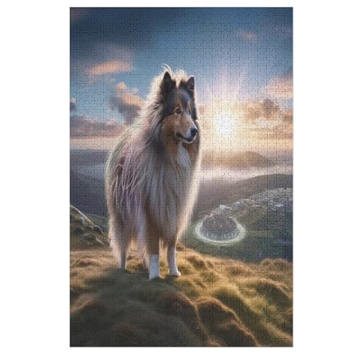 Cute Hund -Puzzle, 1000 Teile,Holzpuzzle Für Erwachsene Kinder, Lustiges Spielzeug, Denkspiel, Spielzeug, Bildungsspiel, Herausforderung, Pädagogisch, （78×53cm） von PPZYY