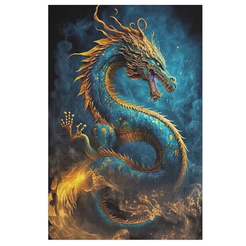 Drache Puzzles 1000 Teile Erwachsener Kniffel Spaß Für Die Ganze Familie - 1000 Puzzleteilige Motive, Holzpuzzle Kinder Erwachsene, Impossible Puzzle Schwer （78×53cm） von PPZYY