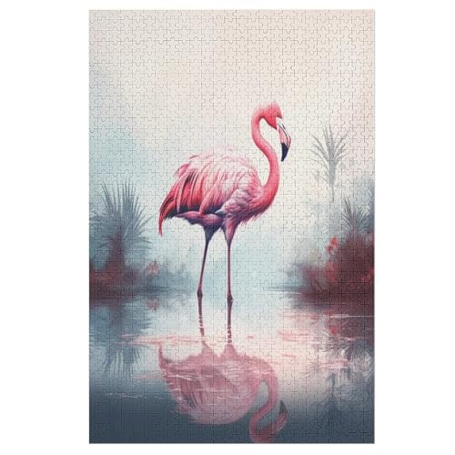 Flamingo – Puzzle 1000 Teile, Holzpuzzle, Herausforderndes Geschicklichkeitsspiel Für Die Ganze Familie, Kinder Erwachsenenpuzzle Ab 12 Jahren （78×53cm） von PPZYY