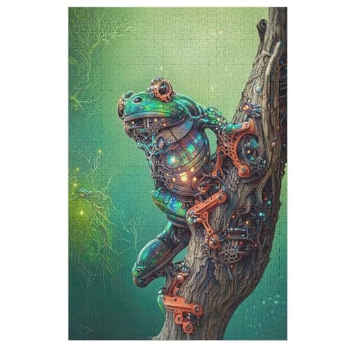 Frosch Puzzle 1000 Teile, Holzpuzzle Für Erwachsene, Impossible Puzzle, Geschicklichkeitsspiel Für Die Ganze Familie, Puzzle Farbenfrohes Legespiel Kinder Puzzles （78×53cm） von PPZYY