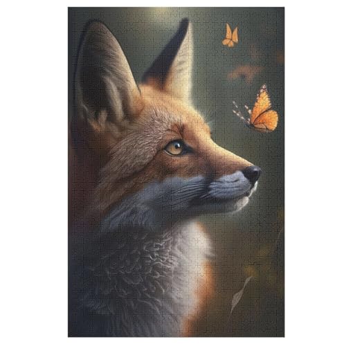 Fuchs Holzpuzzle 1000 Teile, Knobelspiele Für Erwachsene, Teenager, Puzzles Unmögliche - Kinder Puzzle Zimmer Deko （78×53cm） von PPZYY