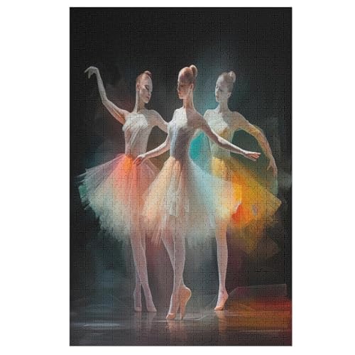 Holzpuzzle Ballett Puzzle 1000 Teile Erwachsene Klassische Pädagogisches Spielzeug Kinder Lernspiel Herausforderndes Puzzles Raumdekoration Detailreiches Geschenk （78×53cm） von PPZYY