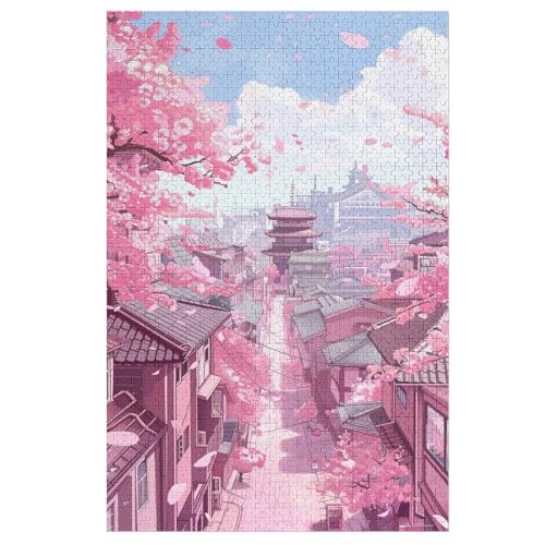 Holzpuzzles 1000 Teile Japan-Stil -Puzzle Für Jungen Und Mädchen, Schwierigkeitsgrad, Lernspiele, Familienspielzeug （78×53cm） von PPZYY