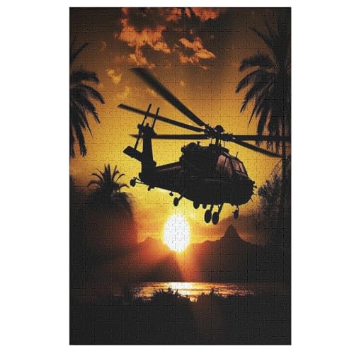 Hubschrauber Puzzles 1000 Teile Erwachsener Kniffel Spaß Für Die Ganze Familie - 1000 Puzzleteilige Motive, Holzpuzzle Kinder Erwachsene, Impossible Puzzle Schwer （78×53cm） von PPZYY