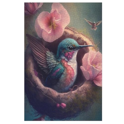 HummingVogel Puzzle 1000 Teile,Puzzles Für Erwachsene, Impossible Puzzle, Geschicklichkeitsspiel Für Die Ganze Familie, Puzzle Kinder,Holzpuzzle-Geschenk,Raumdekoration, （78×53cm） von PPZYY