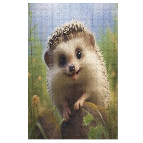 Igel Holzpuzzle 1000 Teile,Puzzles Für Erwachsene, Impossible Puzzle, Geschicklichkeitsspiel Für Die Ganze Familie,Home Dekoration Puzzle, Puzzle Kinder Legespiel （78×53cm） von PPZYY