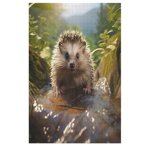 Igel Holzpuzzle Erwachsene - 1000 Teiliges Jigsaw Knobelspiel - Puzzle Für Erwachsene & Kinder - Outdoor & Reisespielzeug - Geduldspiel （78×53cm） von PPZYY