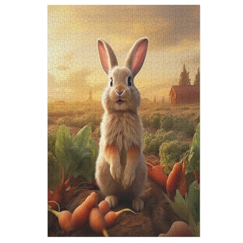 Kaninchen Puzzles 1000 Teile Erwachsener Kniffel Spaß Für Die Ganze Familie - 1000 Puzzleteilige Motive, Holzpuzzle Kinder Erwachsene, Impossible Puzzle Schwer （78×53cm） von PPZYY