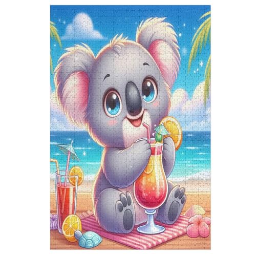 Koala -Puzzle, 1000 Teile,Holzpuzzle Für Erwachsene Kinder, Lustiges Spielzeug, Denkspiel, Spielzeug, Bildungsspiel, Herausforderung, Pädagogisch, （78×53cm） von PPZYY