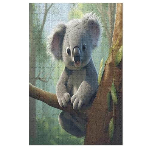 Koala Puzzles 1000 Teile Erwachsener Kniffel Spaß Für Die Ganze Familie - 1000 Puzzleteilige Motive, Holzpuzzle Kinder Erwachsene, Impossible Puzzle Schwer （78×53cm） von PPZYY