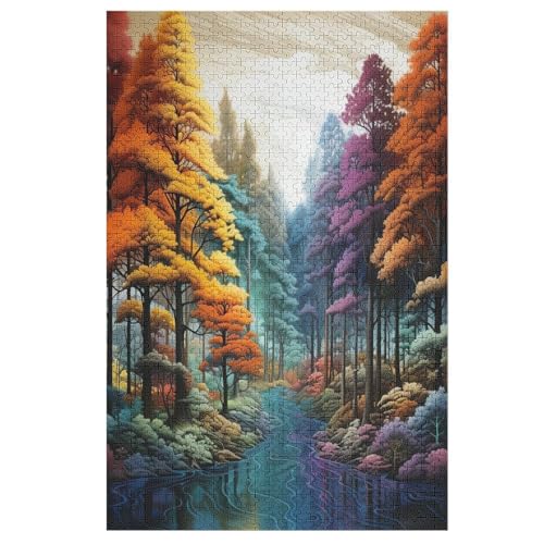 Landschaft Holzpuzzle 1000 Teile, Knobelspiele Für Erwachsene, Teenager, Puzzles Unmögliche - Kinder Puzzle Zimmer Deko （78×53cm） von PPZYY