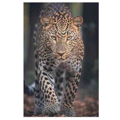 Leopard -Puzzle, 1000 Teile,Holzpuzzle Für Erwachsene Kinder, Lustiges Spielzeug, Denkspiel, Spielzeug, Bildungsspiel, Herausforderung, Pädagogisch, （78×53cm） von PPZYY