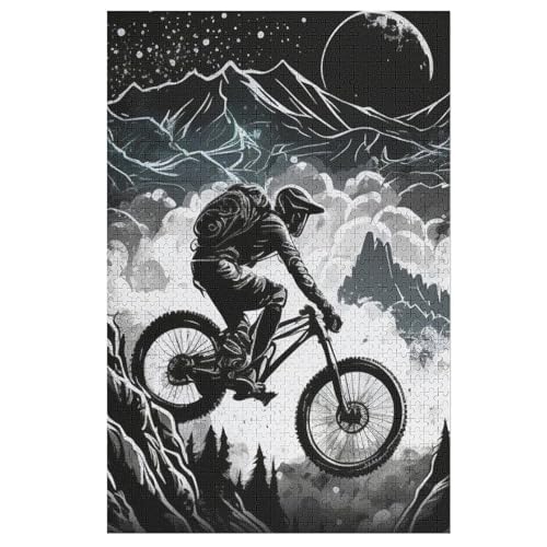 Mountainbike Holzpuzzle Erwachsene - 1000 Teiliges Jigsaw Knobelspiel - Puzzle Für Erwachsene & Kinder - Outdoor & Reisespielzeug - Geduldspiel （78×53cm） von PPZYY