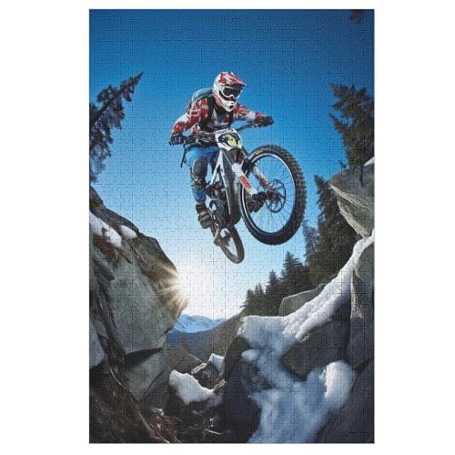 Mountainbike -Puzzle, 1000 Teile,Holzpuzzle Für Erwachsene Kinder, Lustiges Spielzeug, Denkspiel, Spielzeug, Bildungsspiel, Herausforderung, Pädagogisch, （78×53cm） von PPZYY