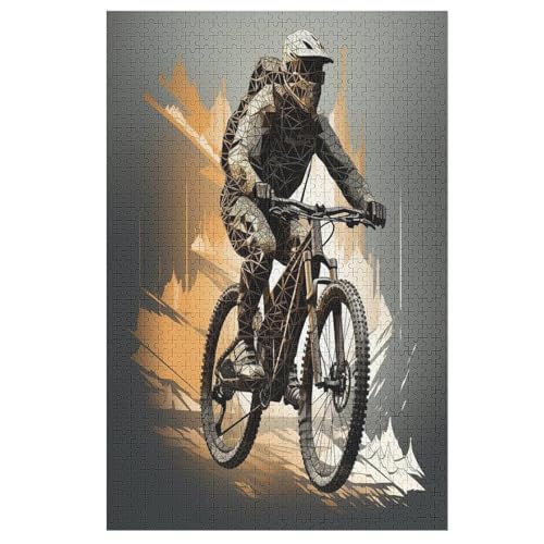 Mountainbike Puzzles 1000 Teile Erwachsener Kniffel Spaß Für Die Ganze Familie - 1000 Puzzleteilige Motive, Holzpuzzle Kinder Erwachsene, Impossible Puzzle Schwer （78×53cm） von PPZYY