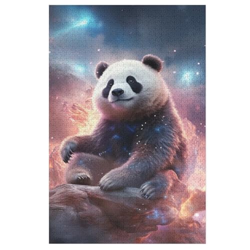 Panda Puzzle Für Erwachsene 1000 Teile Premium 100% Recyceltes Brett Zum Lernen, Lernspielzeug, Familienspiele Kinder Holzpuzzle （78×53cm） von PPZYY