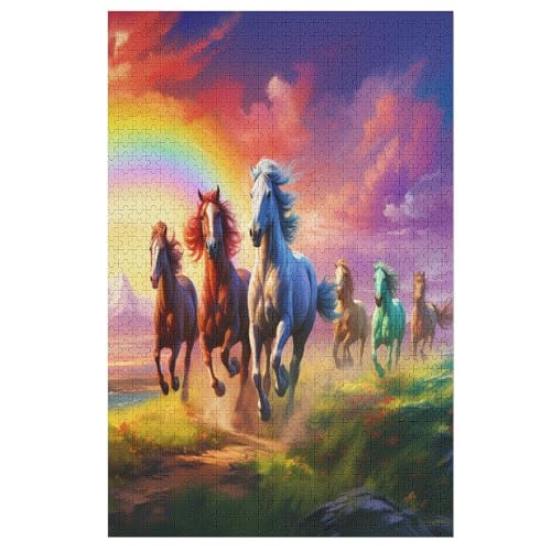 Pferd Holzpuzzle 1000 Teile,Puzzles Für Erwachsene, Impossible Puzzle, Geschicklichkeitsspiel Für Die Ganze Familie,Home Dekoration Puzzle, Puzzle Kinder Legespiel （78×53cm） von PPZYY